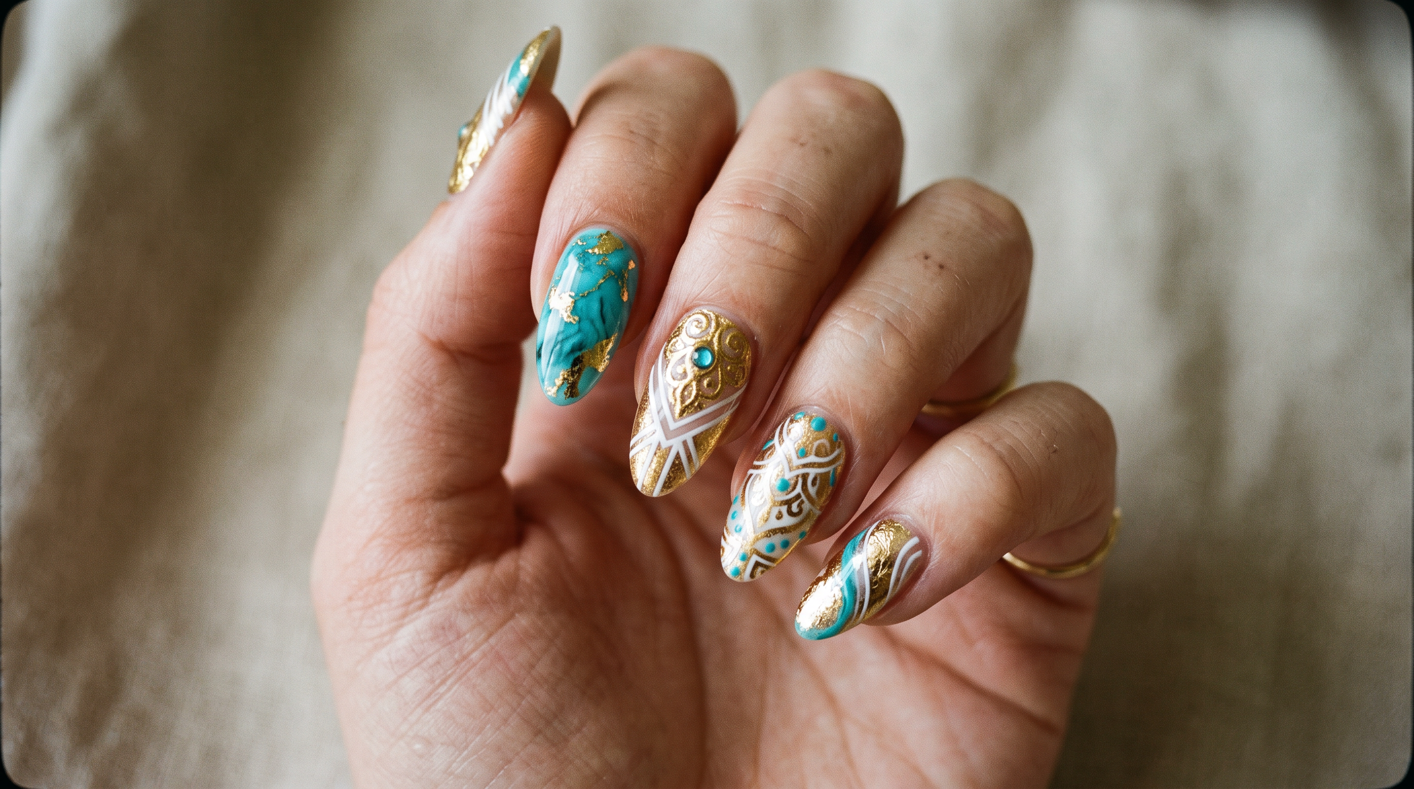 Teal & Gold Boho Set