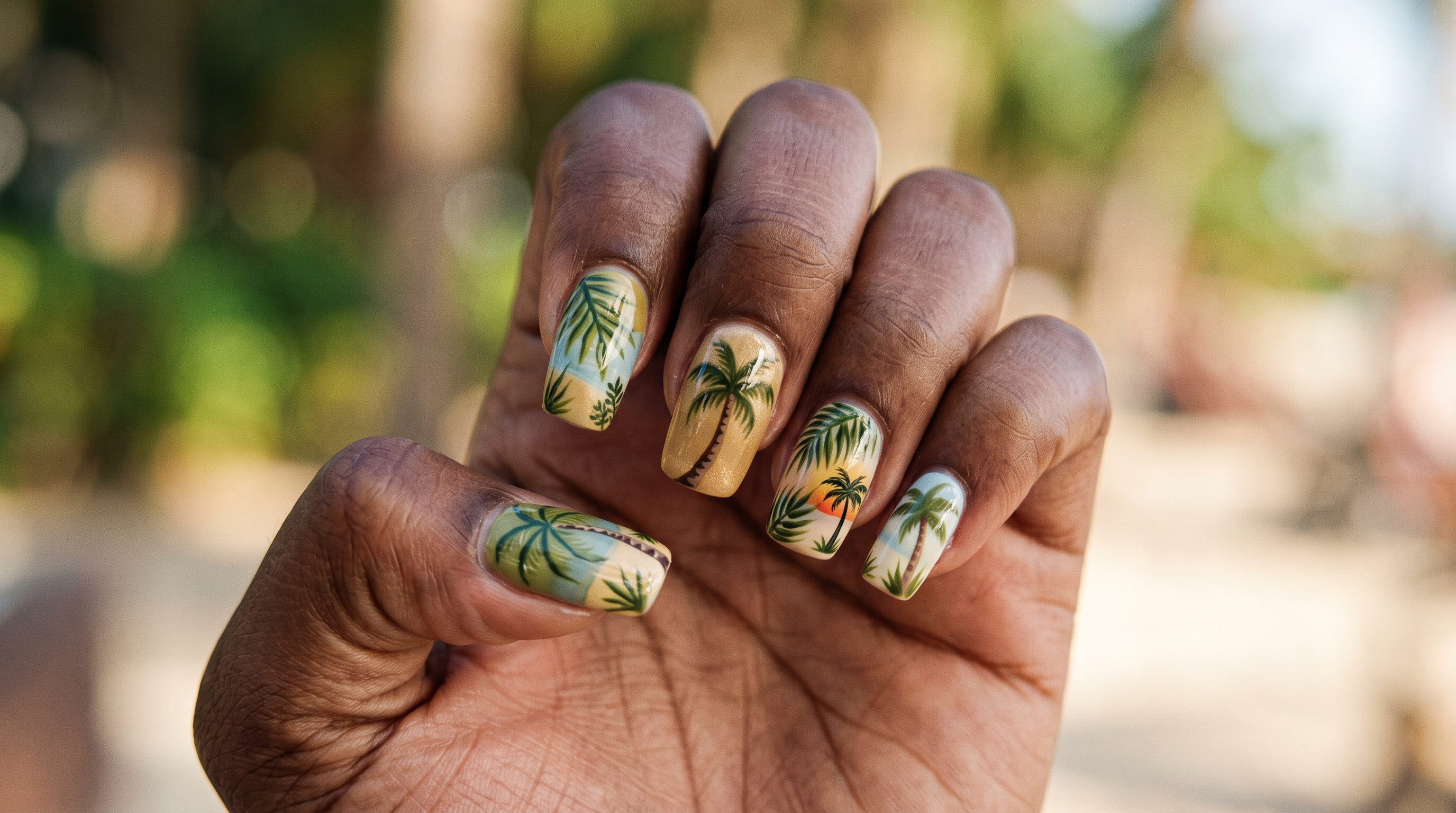 Tropical Palm Sunset Set